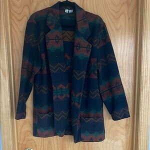 Multicolor Patterned Women's Blazer Sweater
